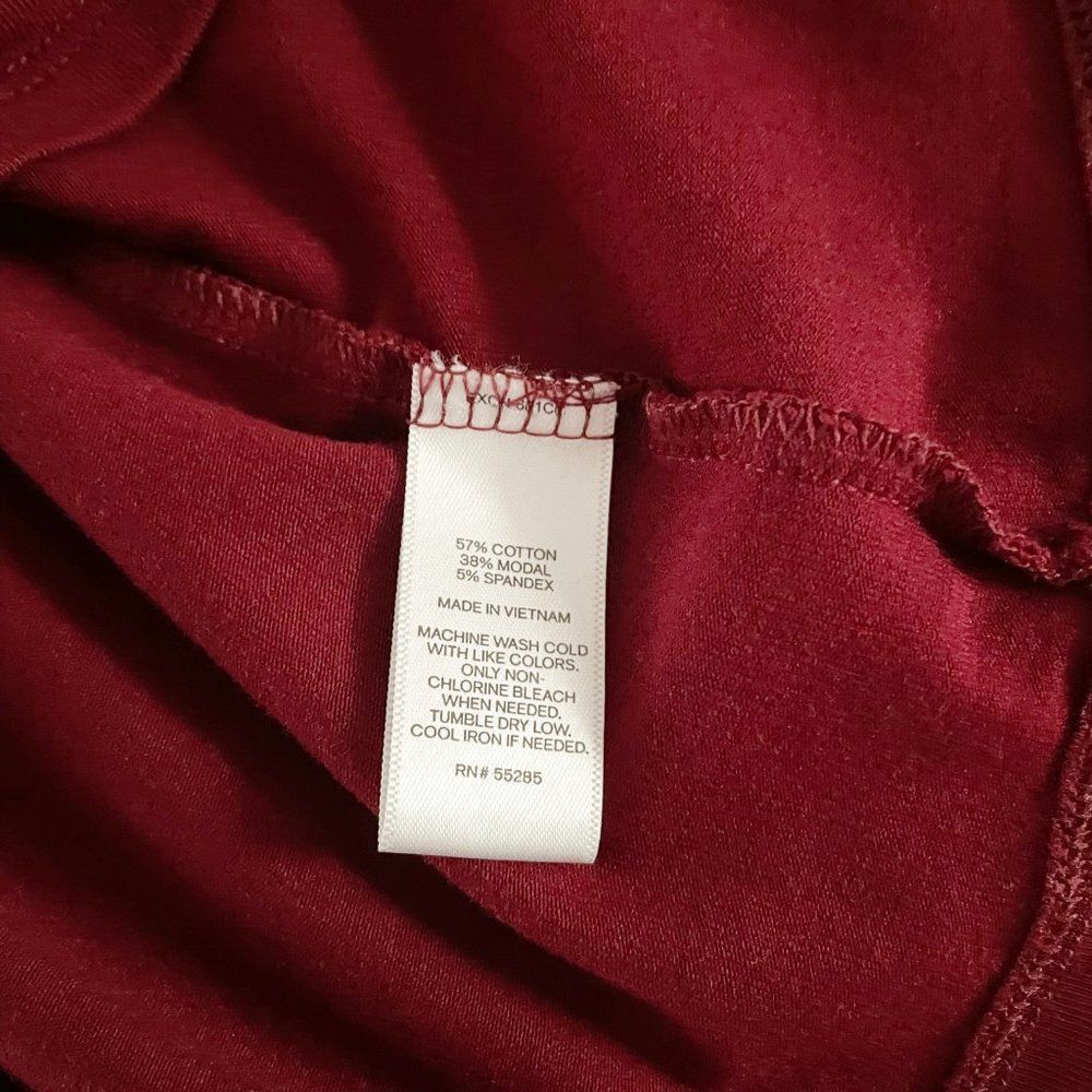 Express Burgundy Crossed Lace V Neck Long Sleeve Top S - Picture 5 of 9